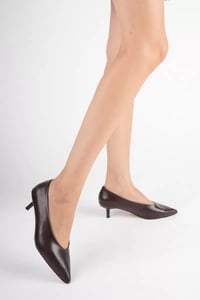 Kadın Acı Kahve 4 cm İnce Topuklu Stiletto TR05MS02D