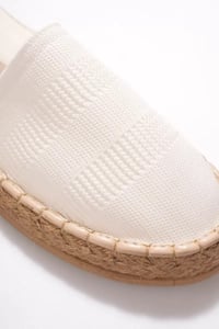 Kadın Beyaz Triko Jüt Sargı El Yapımı Espadril TR44MY01B