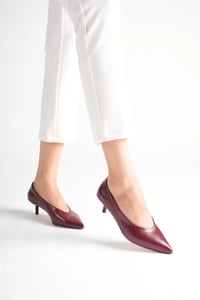 Kadın Bordo 4 cm İnce Topuklu Stiletto TR05MS02E