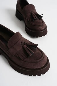 Kadın Günlük Acı Kahve Süet Loafer Ayakkabı TR10MS03E