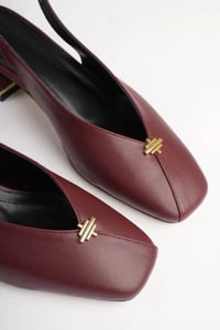 Kadın Günlük Bordo 4 cm Kalın Topuklu Ayakkabı TR05MS01E