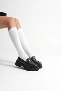 Kadın Günlük Siyah Kroko Loafer Ayakkabı TR10MS02G