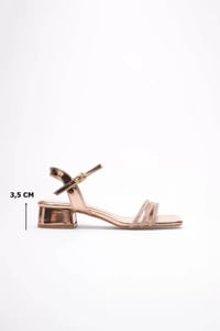 Kadın Rose Gold Taşlı Kalın Topuklu Sandalet TR20MY26F