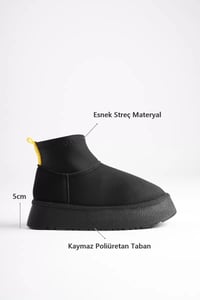 Kadın Siyah Kışlık İçi Kürklü Kalın Taban Bot TR04MK04A