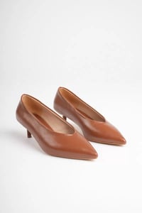 Kadın Taba 4 cm İnce Topuklu Stiletto TR05MS02C