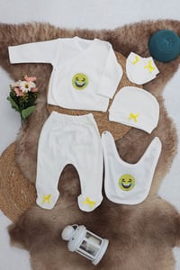 Sema Baby 5 Parça Gülen Surat Hastane Çıkışı Zıbın Seti 0-3 Ay