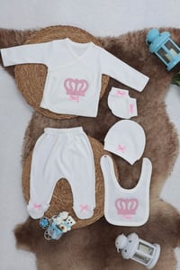 Sema Baby 5 Parça Hastane Çıkışı Zıbın Seti 0-3 Ay - Princess