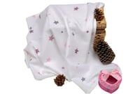 Sema Baby Çok Amaçlı Müslin Örtü 100x80 cm - Pembe Yıldız 8682476853124