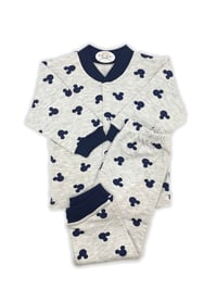 Sema Baby Mickey Mouse Bebek Pijama Takımı - Gri & Lacivert 3-6 Ay
