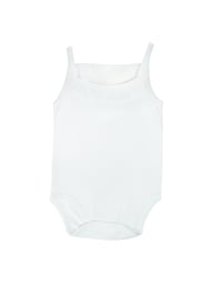 Sema Baby Penye ip Askılı Badi (Body) - Beyaz 3-6 Ay