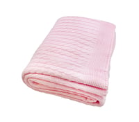 Sema Baby Saç Örgü Triko Bebek Battaniye - Pembe