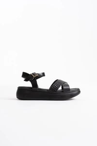 Siyah Hakiki Deri Sandalet TR31MY58A