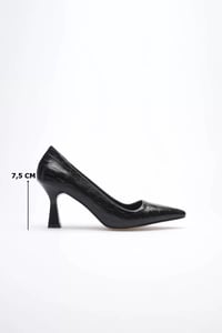 Siyah Kroko Topuklu Kadın Stiletto TR20MS02F