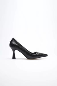 Siyah Kroko Topuklu Kadın Stiletto TR20MS02F