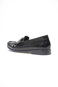 Siyah Parlak Deri Görünümlü Penny Loafer TR88MS02A