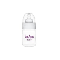 Wee Baby Silikon Uçlu Desenli PP Biberon 150 ml - Beyaz