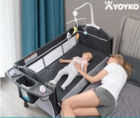 Yoyko Exclusive Comfort 8 in 1 Anne Yanı Park Yatak Oyun Parkı 70x110 - Gri