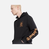 Timberland Stack Logo Print Hood Erkek Sweatshirt Siyah