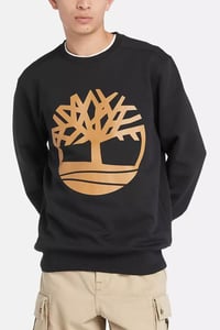 Timberland Kennebec River Tree Logo Crew Erkek Sweatshirt Black Wheat