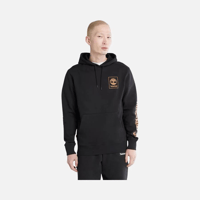 Timberland Stack Logo Print Hood Erkek Sweatshirt Siyah