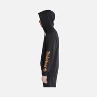 Timberland Stack Logo Print Hood Erkek Sweatshirt Siyah