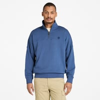 Timberland Çeyrek Fermuarlı Erkek Sweatshirt Mavi