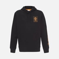 Timberland Stack Logo Print Hood Erkek Sweatshirt Siyah