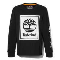 Timberland LS Front Stack Logo Tişört Siyah