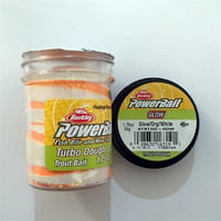 Berkley PowerBait Turbo Dough Trout Bait Glow-Org-White