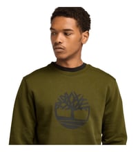 Timberland Kennebec River Tree Logo Crew Erkek Sweatshirt Dark Olive