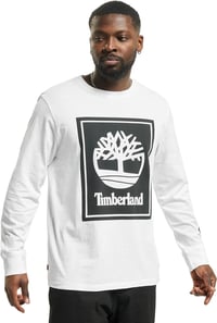 Timberland LS Front Stack Logo Tişört Beyaz