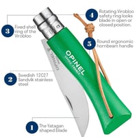 Opinel Inox Trekking 7 No Paslanmaz Çelik Çakı (Yeşil)