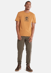 Timberland Stack Logo Erkek Tişört Wheat