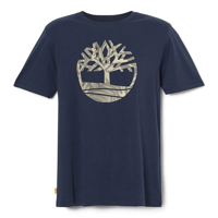 Timberland Tree Logo Camo Erkek Tişört Dark Sapphire