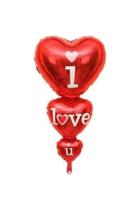  I Love You 3'lu Kalp Folyo Balon (50x100 Cm)