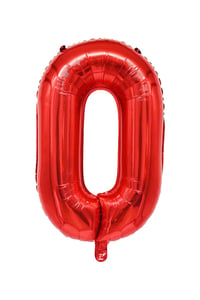 0 Rakam Kırmızı Folyo Balon 34 inç 76-82 cm