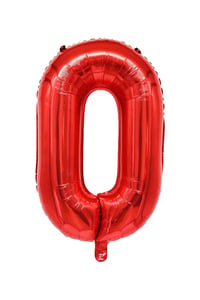 0 Rakam Kırmızı Folyo Balon 34 inç 76-82 cm