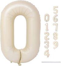 0 Rakam Krem Folyo Balon 34 inç 76-82 cm