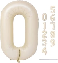 0 Rakam Krem Folyo Balon 34 inç 76-82 cm