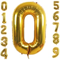 0 Sıfır Rakam Gold Folyo Balon 32-34