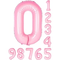 0 Sıfır Rakam Pembe Folyo Balon 34