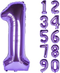 1 Bir Rakam Mor Folyo Balon 32