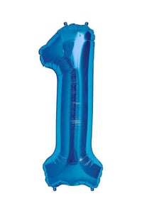 1 Rakam Mavi Folyo Balon 34 inç 76-82 cm