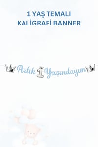 1 Yaş Erkek Bebek Parti Seti Mavi Ayıcık Temalı – Artık 1 Yaşındayım Doğum Günü Süsleri