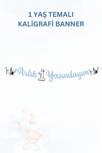 1 Yaş Erkek Bebek Parti Seti Mavi Ayıcık Temalı – Artık 1 Yaşındayım Doğum Günü Süsleri