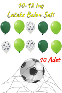 10-12 İnç Futbol Topu Açık ve Koyu Yeşil Balon 10 adet