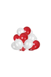 12 İnç Kırmızı Beyaz Balon 10 adet