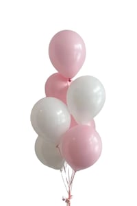 12 İnç Pembe Beyaz Balon 10 adet