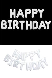 16 İnç Beyaz Happy Birthday Folyo Balon Set 