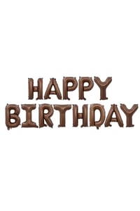 16 İnç Çikolata Kahverengi Happy Birthday Folyo Balon Set 